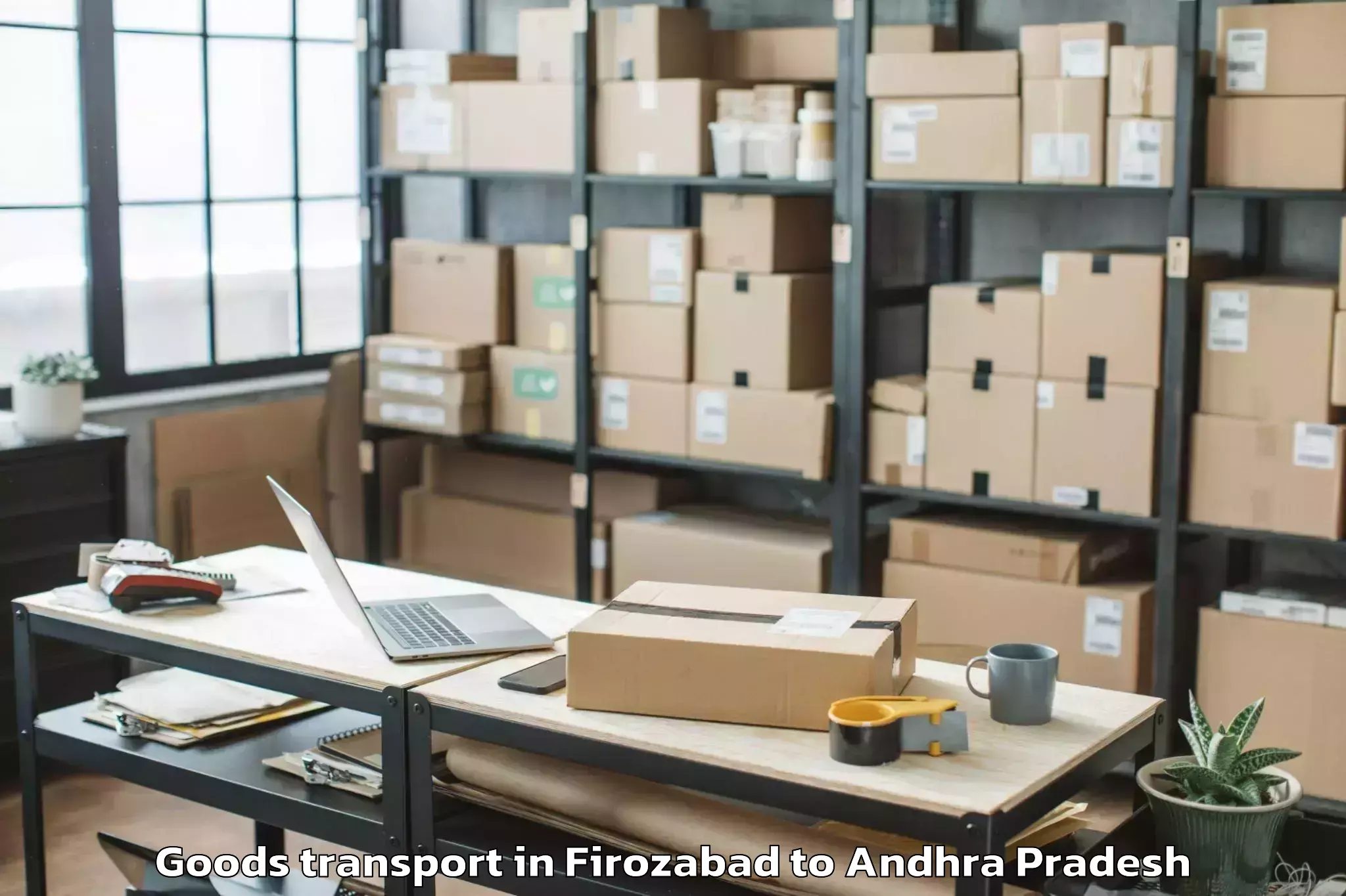 Professional Firozabad to Peda Araveedu Goods Transport